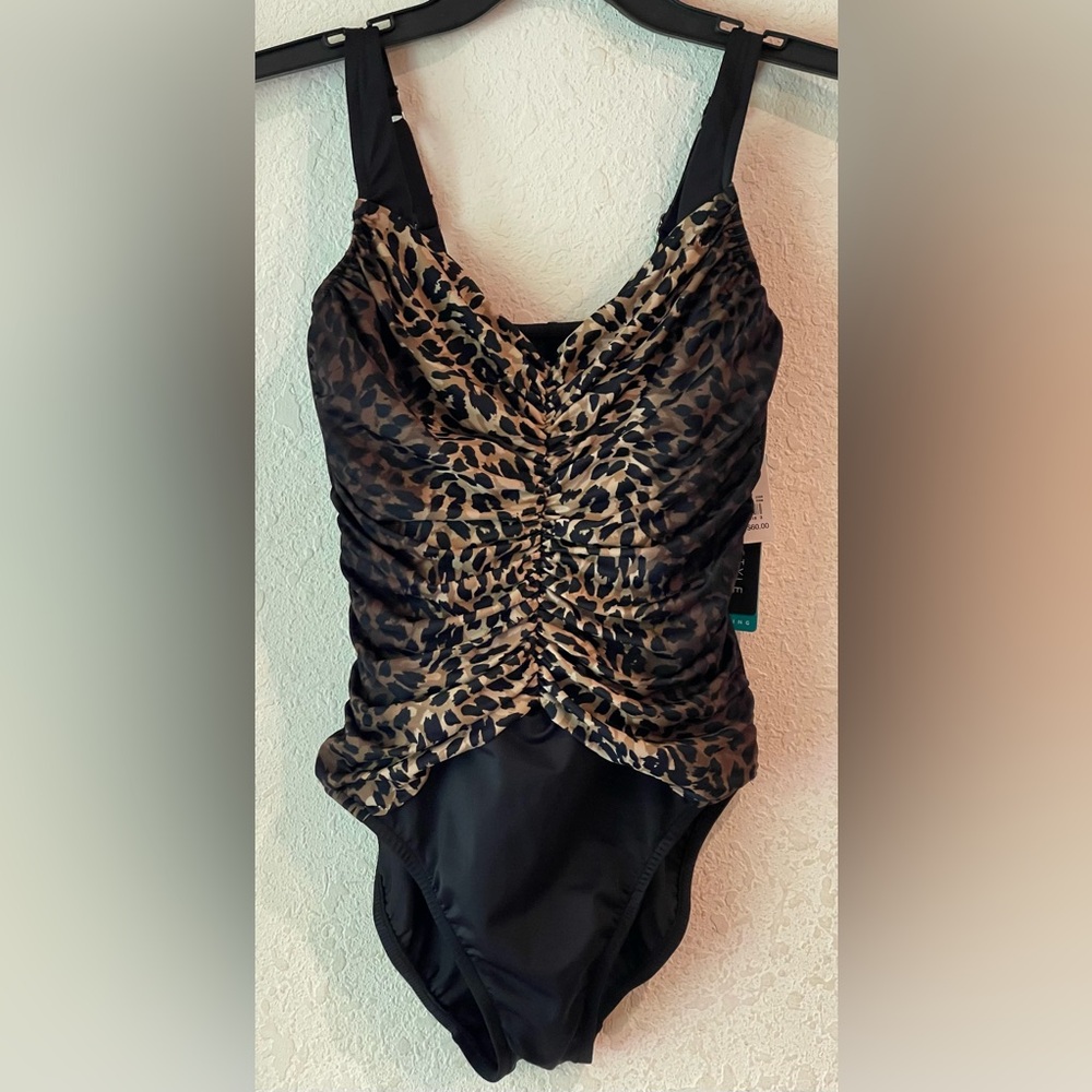Aqua Green Leopard Print One Piece Swimsuit